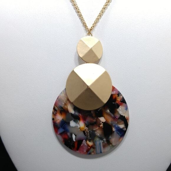 Loft Women's Long Pendant Necklace, Multicolored Lucite Pendant, 28 Inches, NWT - Picture 2 of 8